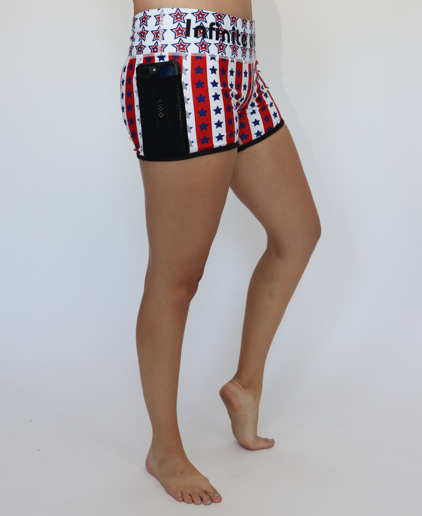 Women's American Flag Workout Shorts